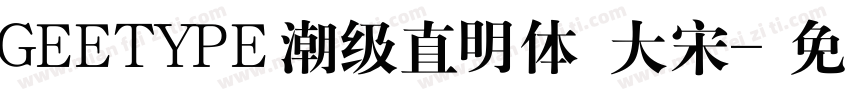 GEETYPE潮级直明体 大宋字体转换